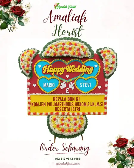 Papan Bunga Pernikahan Gelangan
